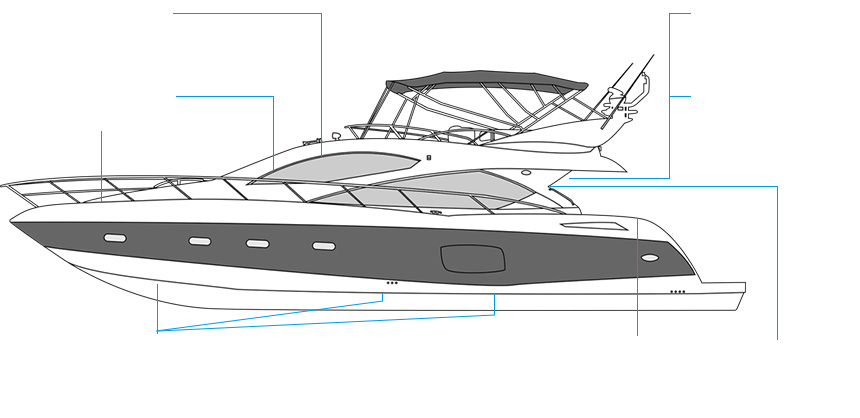 ボートの各センサの名称