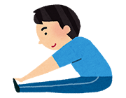 事前に準備体操を行う